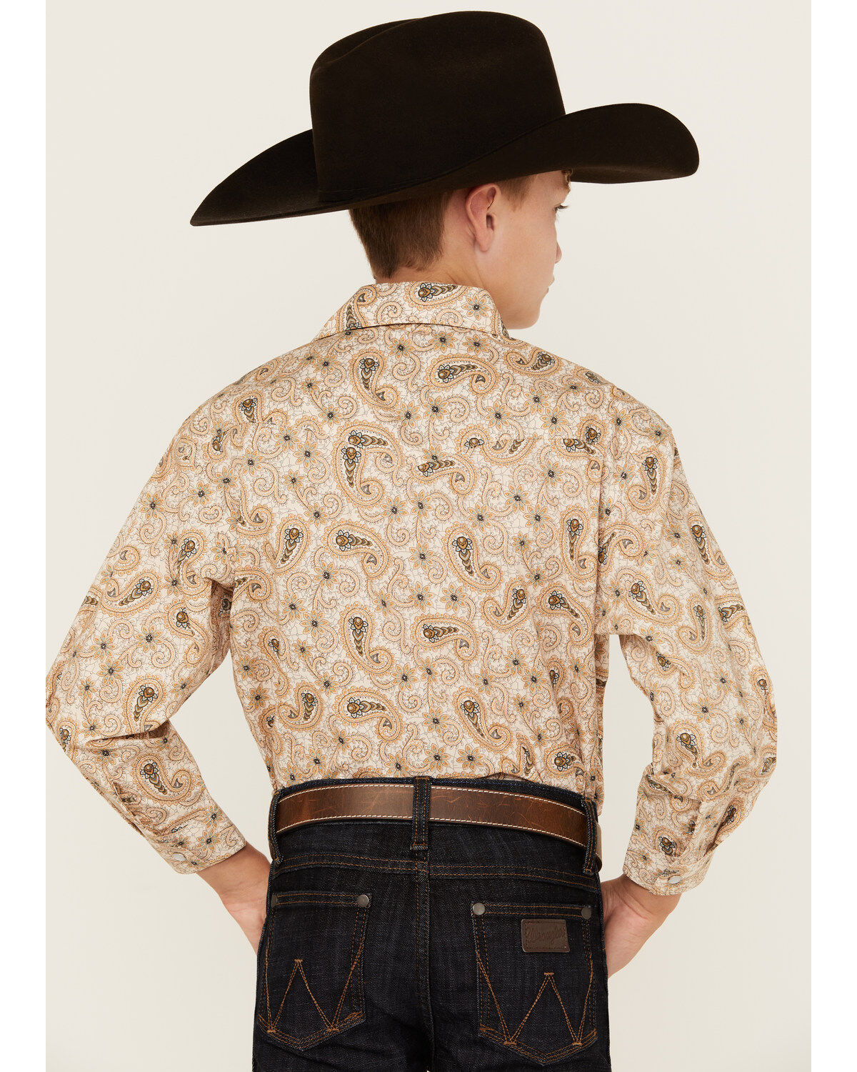 Image #4 - Rock & Roll Denim Boys' Paisley Print Long Sleeve Vintage Pearl Snap Western Shirt, , hi-res