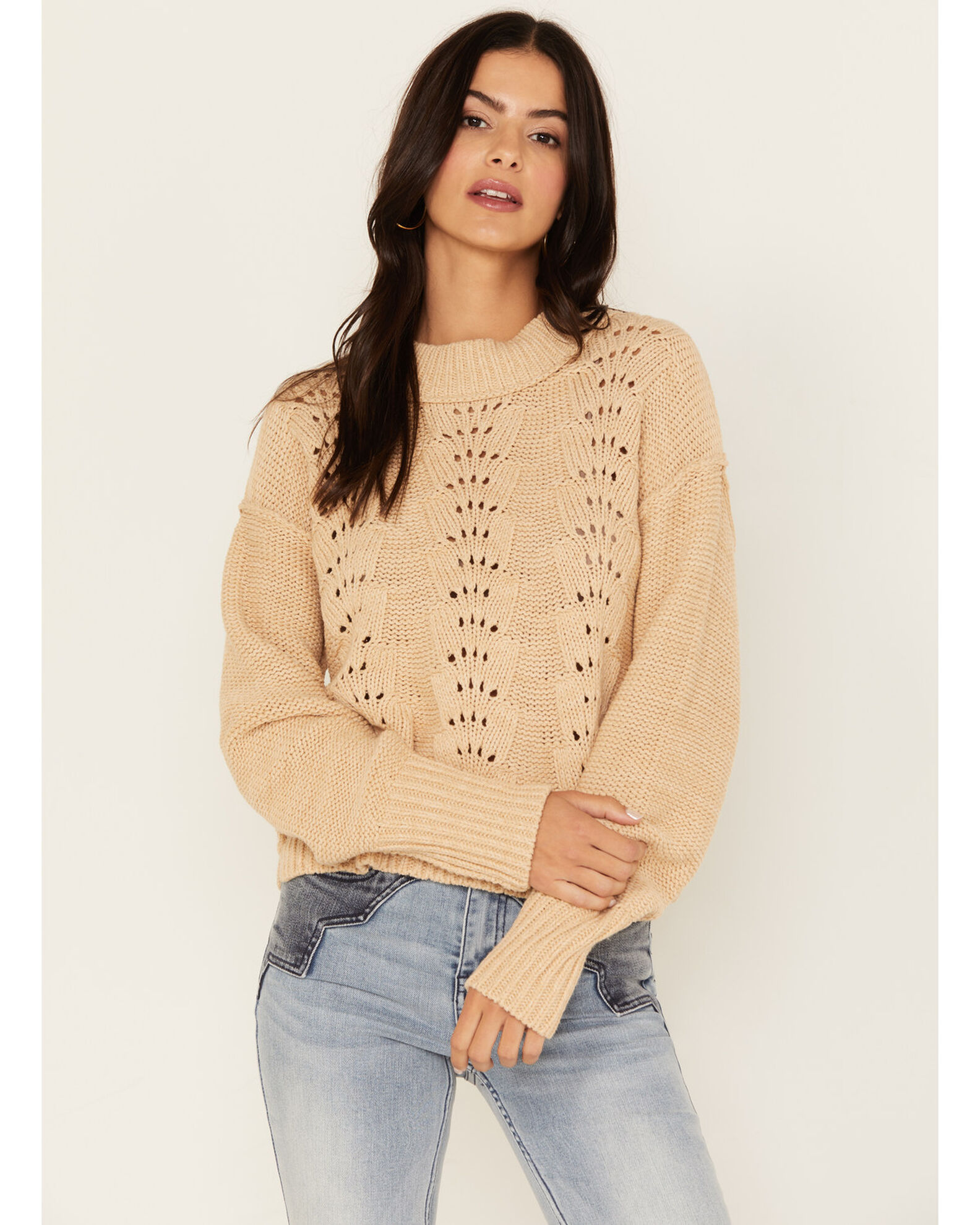 Free people new arrivals tan sweater