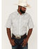 Image #1 - Rough Stock By Panhandle Men's Southwestern Stripe Short Sleeve Pearl Snap Western Shirt, Turquoise, hi-res