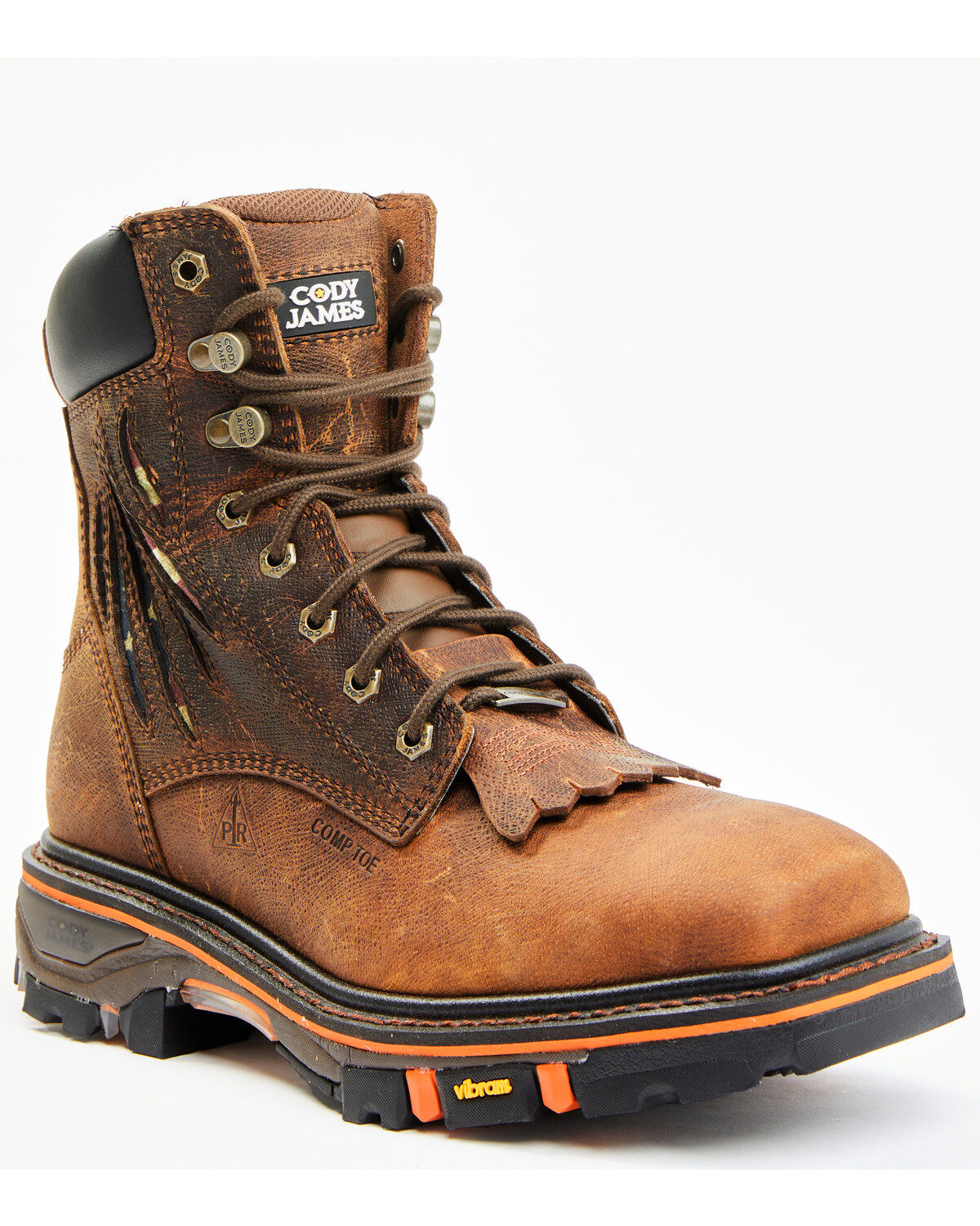 Image #1 - Cody James Men's Decimator Vibram Lace-Up Work Boots - Composite Toe, Brown, hi-res