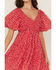 Image #3 - Yura Women's Floral Print Tiered Mini Dress, Red, hi-res
