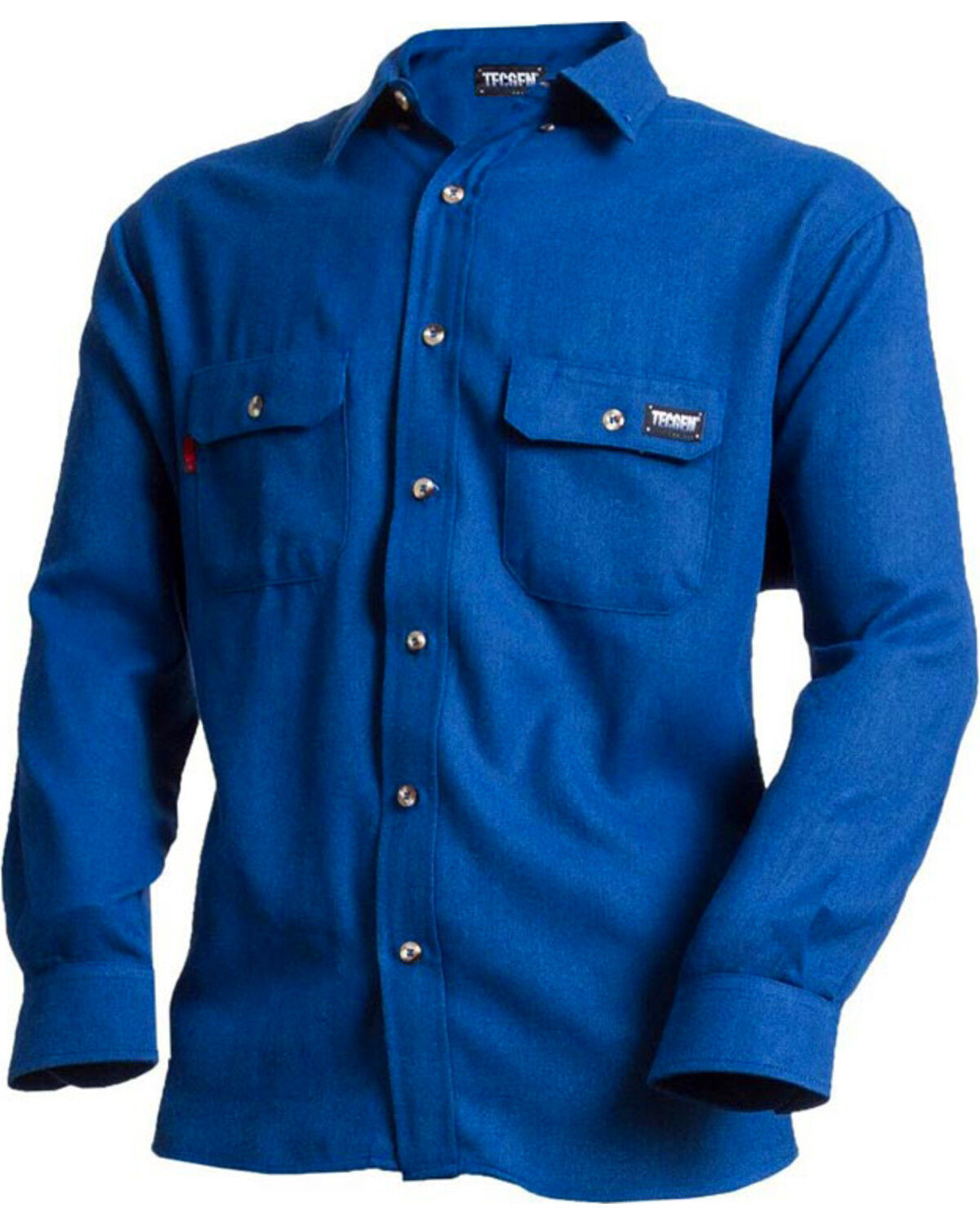 Image #1 - Tecgen Men's FR Deluxe Long Sleeve Work Shirt, Royal Blue, hi-res