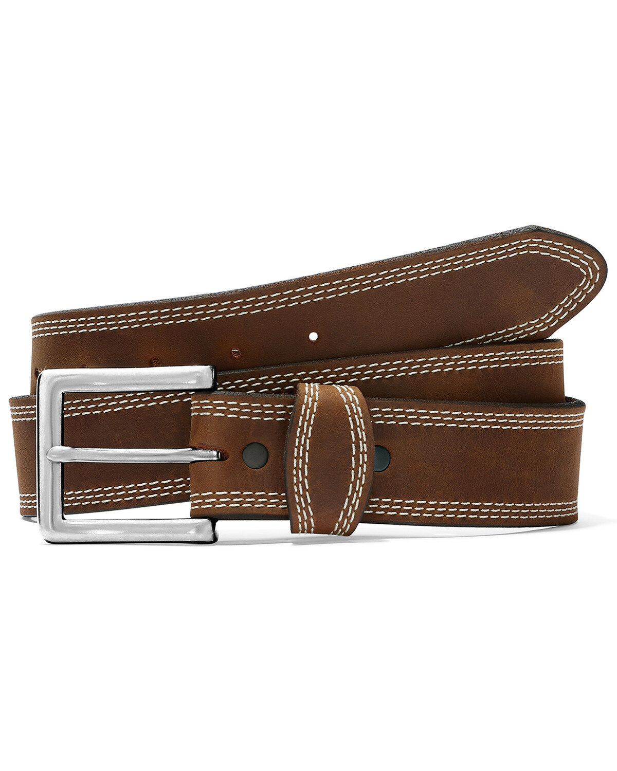 Image #1 - Justin Men's Triple Stitch Border Classic Belt, , hi-res