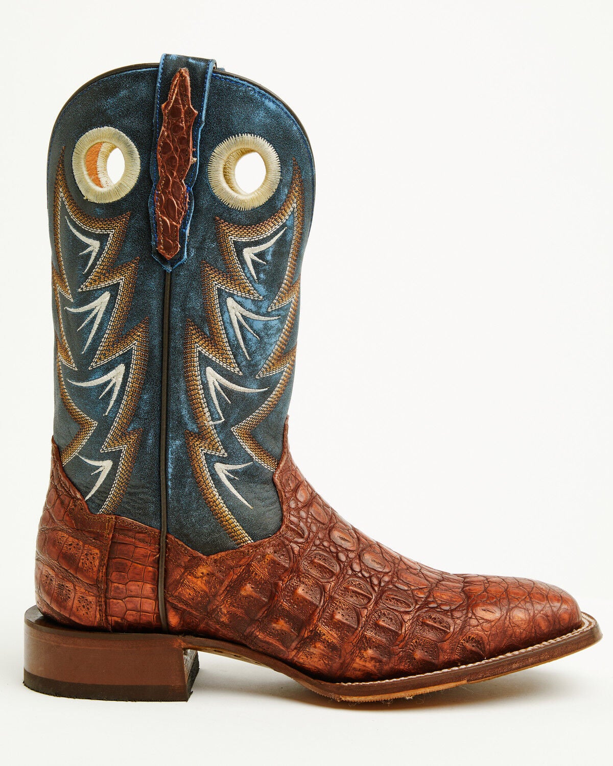 Image #2 - Dan Post Men's Marsh Exotic Caiman Western Boots - Broad Square Toe, Cognac, hi-res