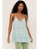 Image #1 - Miss Me Women's Boho Floral Print Cami, Seafoam, hi-res