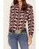 Image #3 - Ariat Women's Billie Jean Southwestern Jacquard Print Long Sleeve Button-Down Shirt, Purple, hi-res