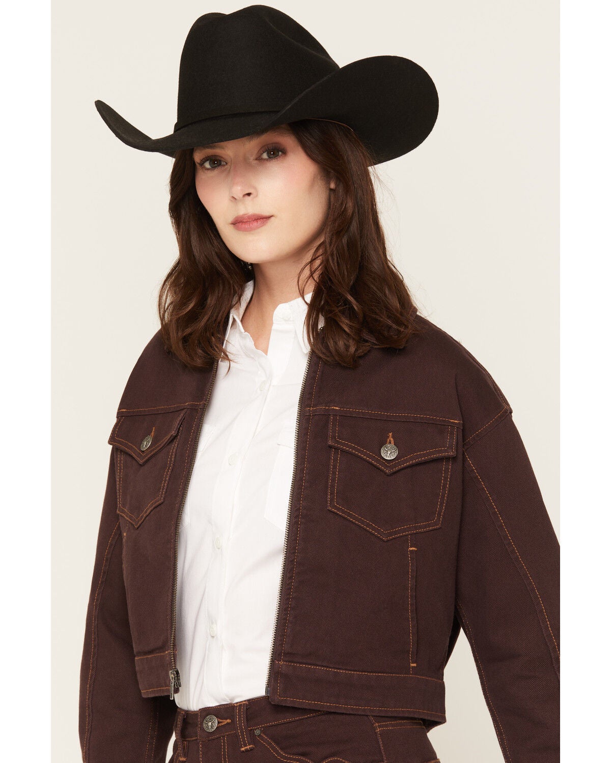Image #2 - Ariat Women's Cavalry Long Sleeve Woven Top, Purple, hi-res