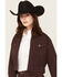 Image #2 - Ariat Women's Cavalry Long Sleeve Woven Top, Purple, hi-res
