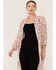 Beyond The Radar Women's Floral Chiffon Duster Maxi Kimono, Ivory, hi-res