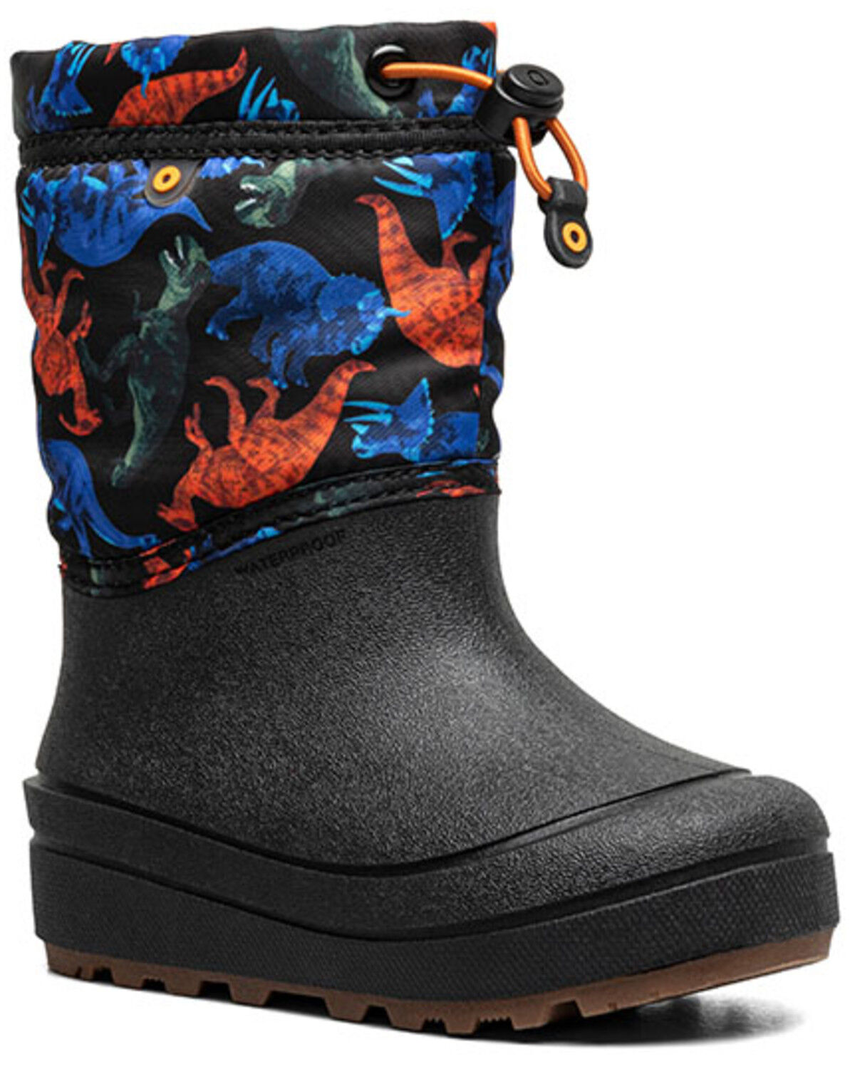 Image #1 - Bogs Boys' Snow Shell Real Dino Waterproof Winter Boots - Round Toe, Black, hi-res