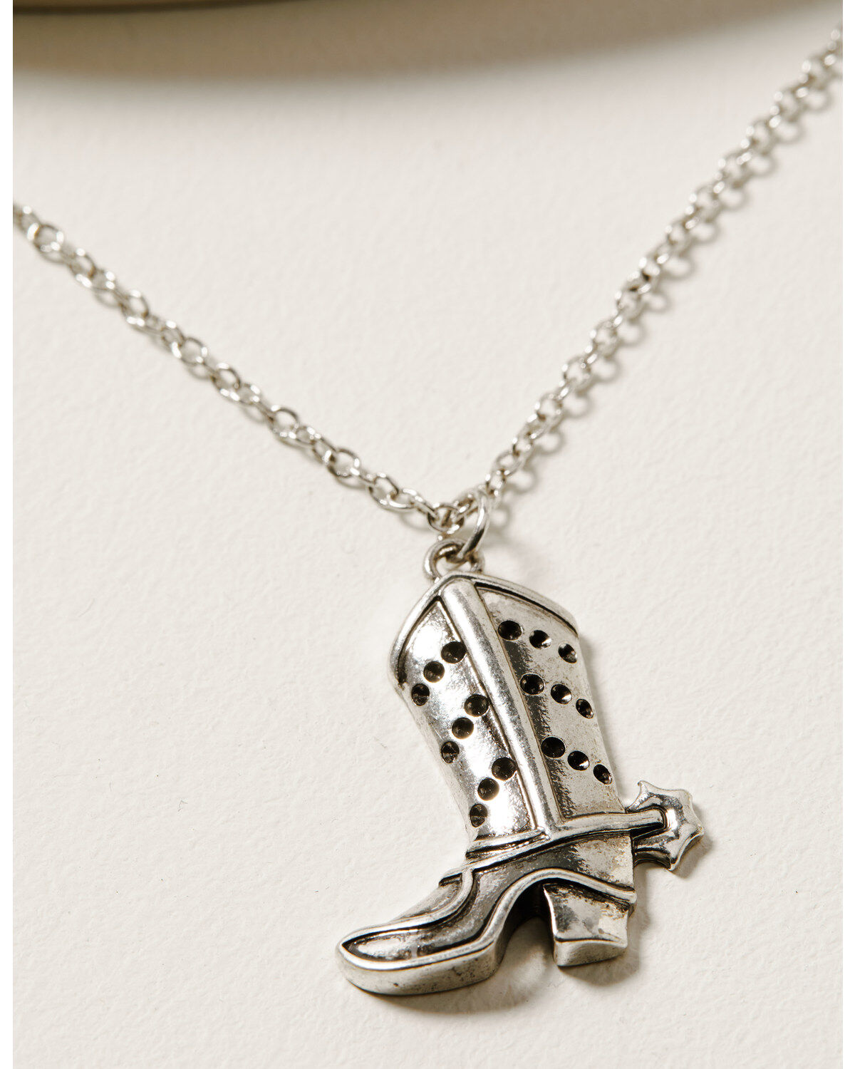 Image #2 - Shyanne Women's Cowgirl Boot Pendant Necklace & Earring Set, Silver, hi-res