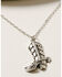Image #2 - Shyanne Women's Cowgirl Boot Pendant Necklace & Earring Set, Silver, hi-res
