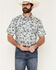 Image #1 - Cody James Men's Botanical Floral Print Short Sleeve Snap Western Shirt, Off White, hi-res