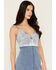 Image #2 - Blue B Women's Boot Barn Exclusive Lace Trim Sleeveless Denim Mini Dress, Medium Wash, hi-res