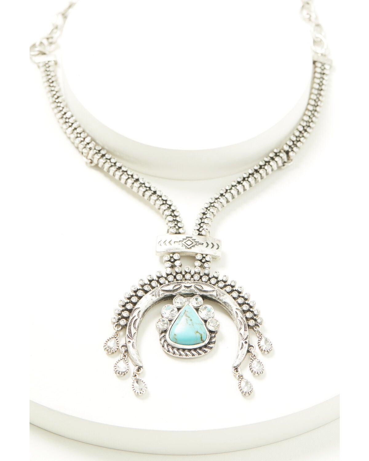 Idyllwind Women's Suncrest Rhinestone Squash Blossom Necklace, Silver, hi-res