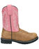 Image #2 - Smoky Mountain Little Girls' Buffalo Western Boots - Round Toe, Brown, hi-res