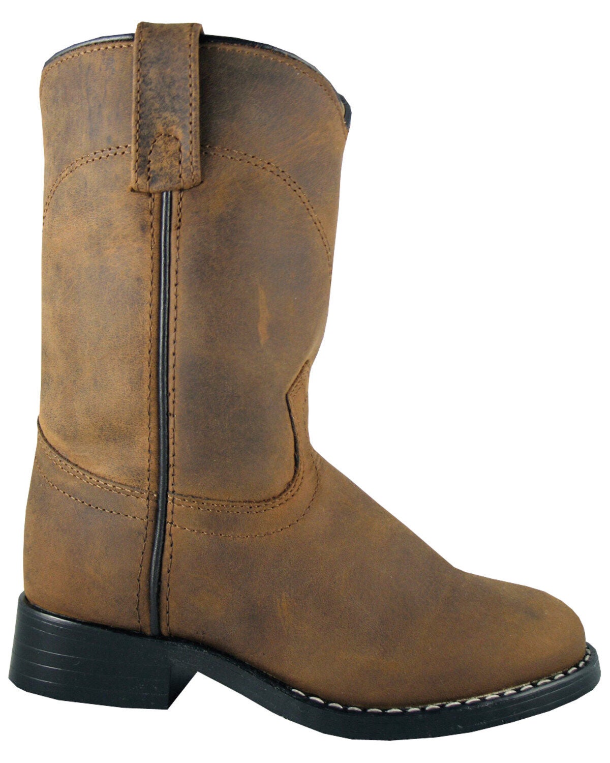 Smoky Mountain Boys' Roper Western Boots - Round Toe, Brown, hi-res