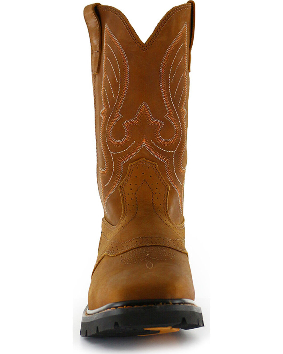 Image #7 - Cody James® Men's Broad Square Toe Western Work Boots, Brown, hi-res