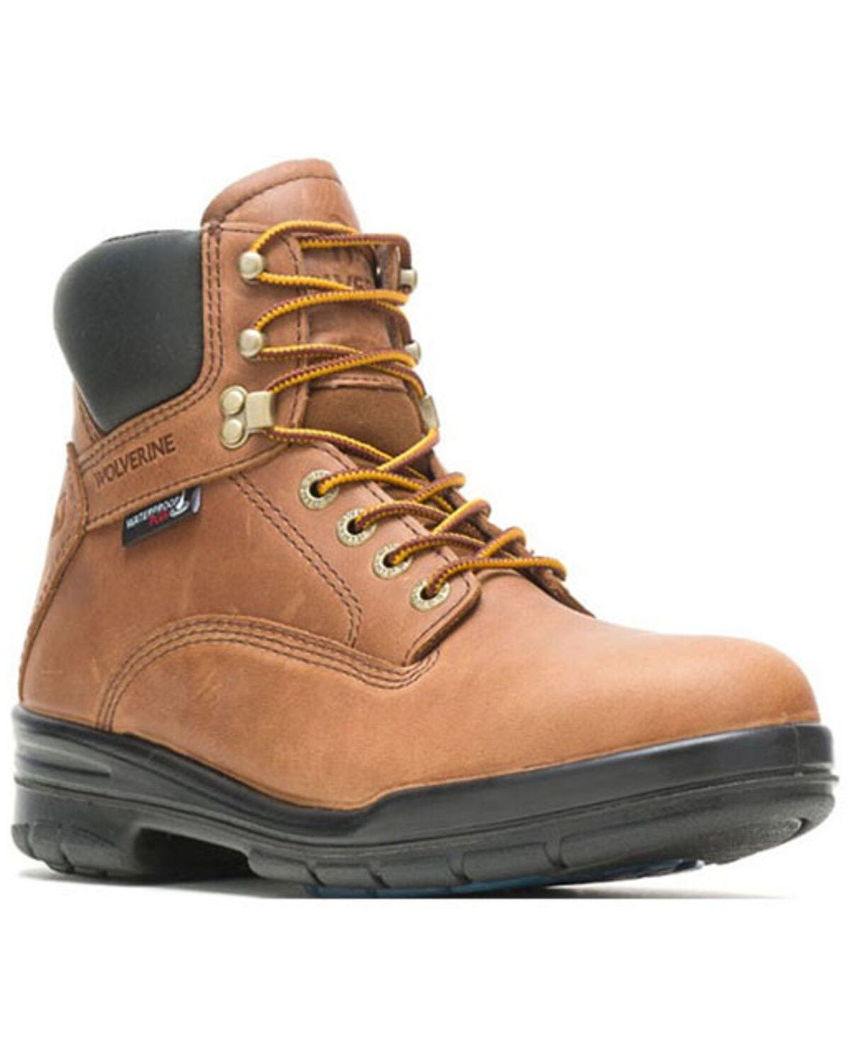 Wolverine Men's Durashocks Waterproof Work Boots - Steel Toe, Distressed Brown, hi-res