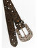 Shyanne Women's Brown Floral Embossed Western Belt, Brown, hi-res