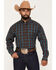 Image #1 - Ariat Men's Pro Series Duff Plaid Print Long Sleeve Button-Down Western Shirt, Chocolate, hi-res