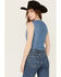 Image #4 - Scully Women's Tie Side Denim Vest, Blue, hi-res