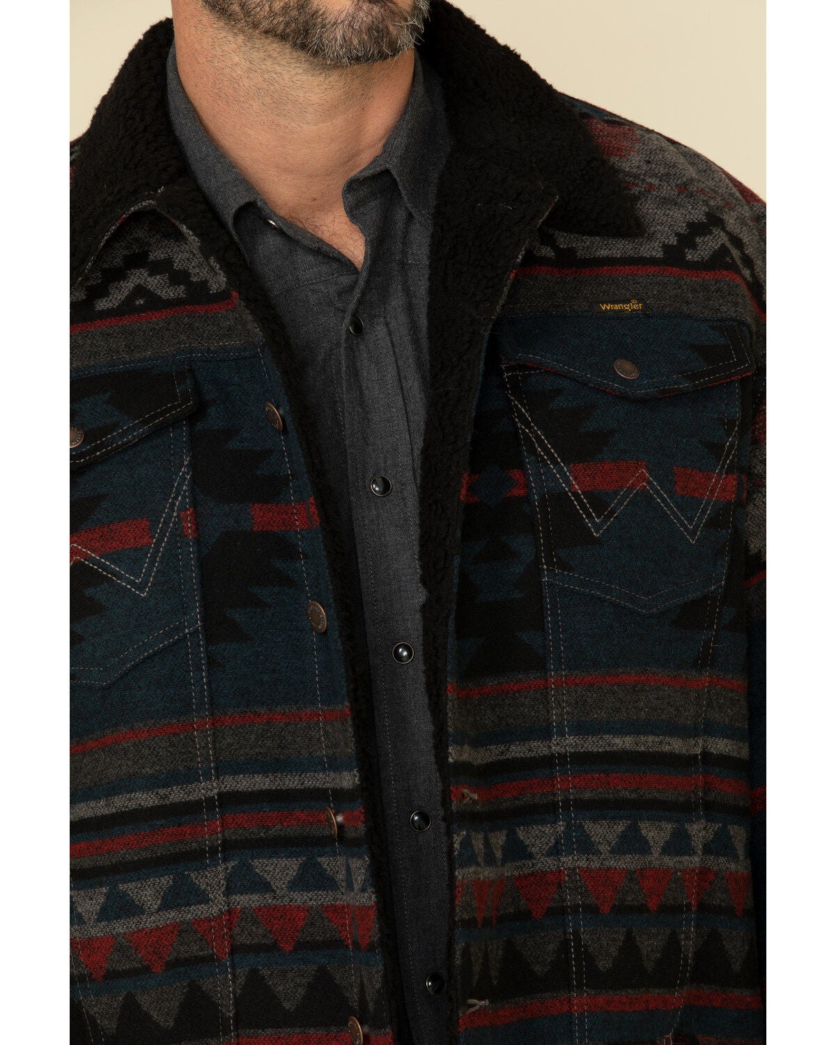 Wrangler Men's Black Aztec Jacquard 