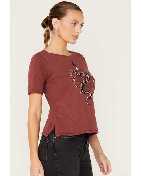 Image #2 - Shyanne Women's Celestial Snake Graphic Tee, Wine, hi-res