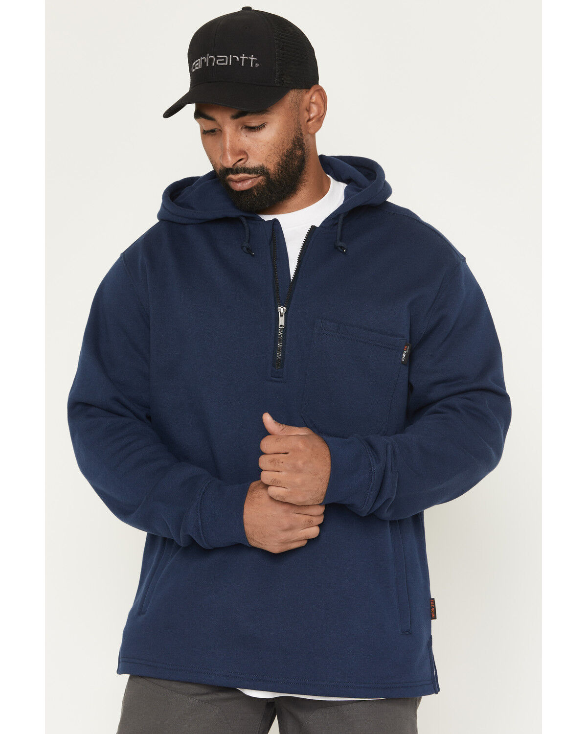 Image #1 - Hawx Men's Stillhouse Half Zip Hooded Jacket, Navy, hi-res