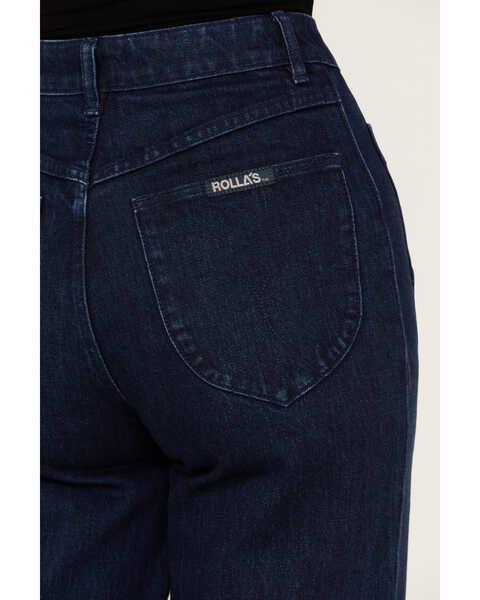 Image #4 - Rolla's Women's Dark Wash High Rise Wide Leg Sailor Stretch Jeans , Dark Wash, hi-res