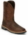 Image #1 - Justin Men's Boot Barn Exclusive Carbide Western Work Boots - Composite Toe, Brown, hi-res