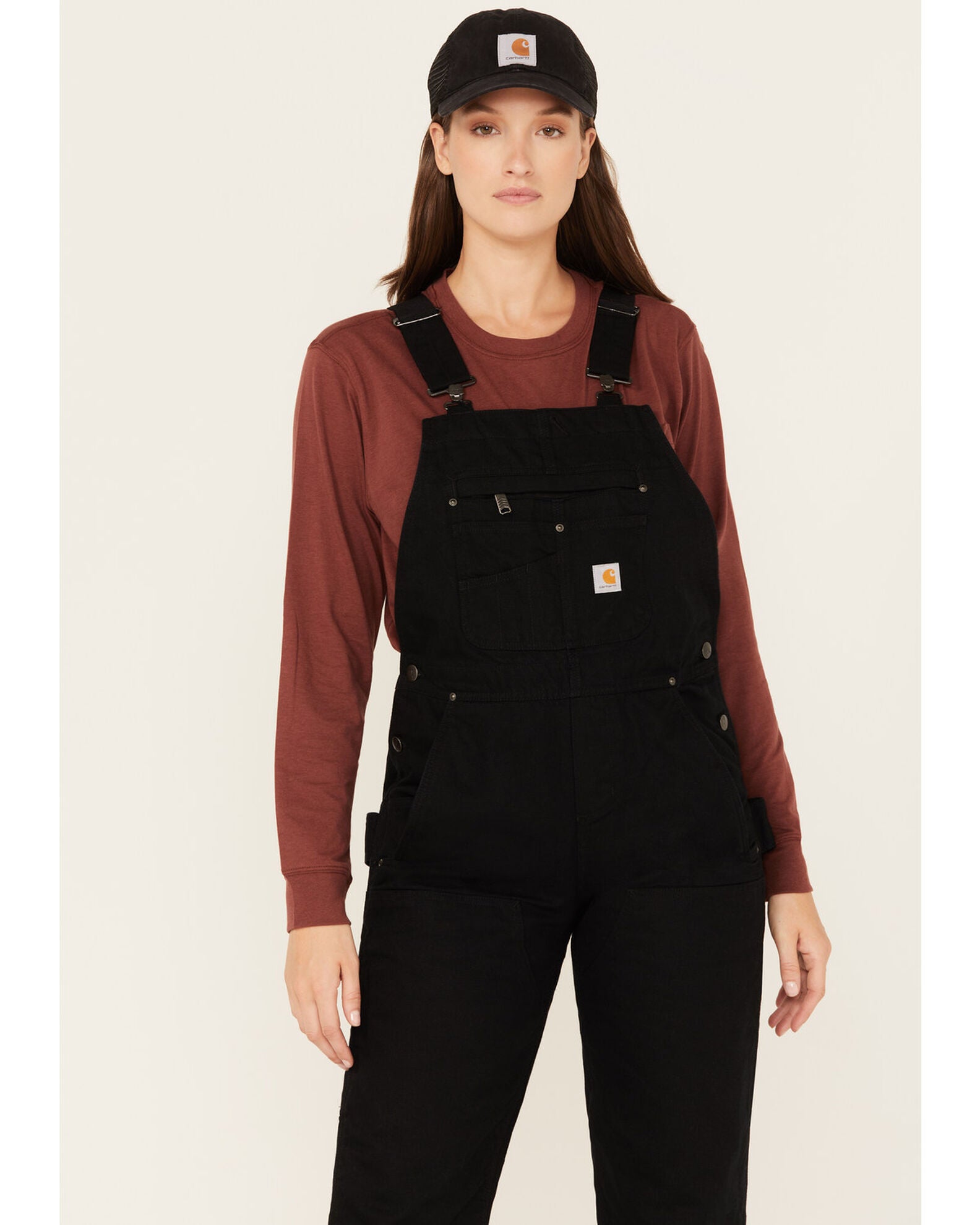 loose fit washed duck insulated bib overall