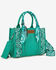 Image #1 - Wrangler Women's Braided Paisley Bandana Tote Bag, Turquoise, hi-res
