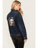 Image #4 - Ariat X Sendero Women's Denim Trucker Jacket, Dark Wash, hi-res