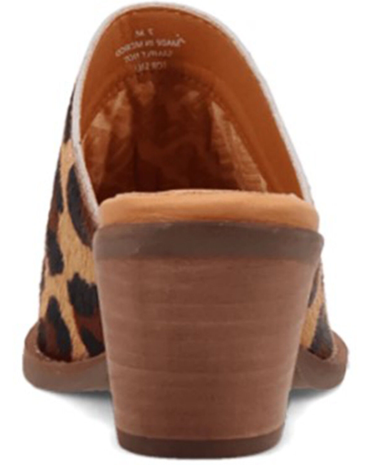Image #5 - Dingo Women's Calico Leopard Print Hairon Mules - Round Toe, Leopard, hi-res
