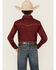 Image #4 - Cowboy Hardware Boys' Geo Print Long Sleeve Snap Stretch Western Shirt, Red, hi-res