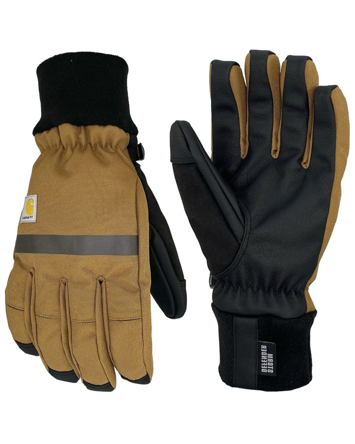 Carhartt Waterproof Thermal-Lined Secure Cuff Gloves, Black/brown, hi-res