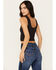 By Together Women's Seamless V Neck Tank Top, Black, hi-res