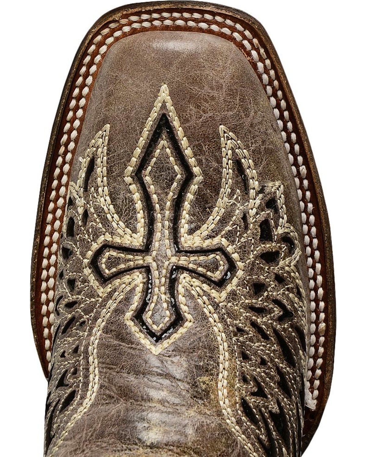 Image #6 - Corral Women's Sequin Wing & Cross Inlay Western Boots - Square Toe, Black, hi-res