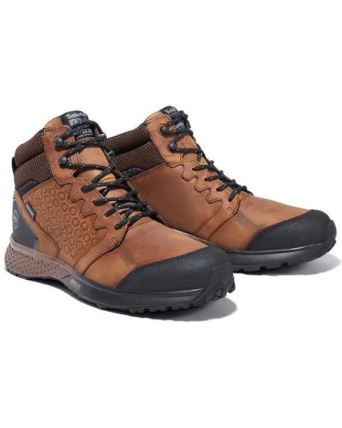 Timberland Pro Men's Reaxion Waterproof Lace-Up Work Shoes - Round Toe, Brown, hi-res