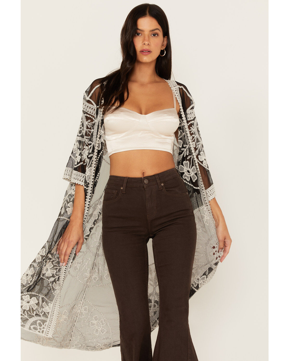 Image #2 - Shyanne Women's Floral Lace Kimono, , hi-res