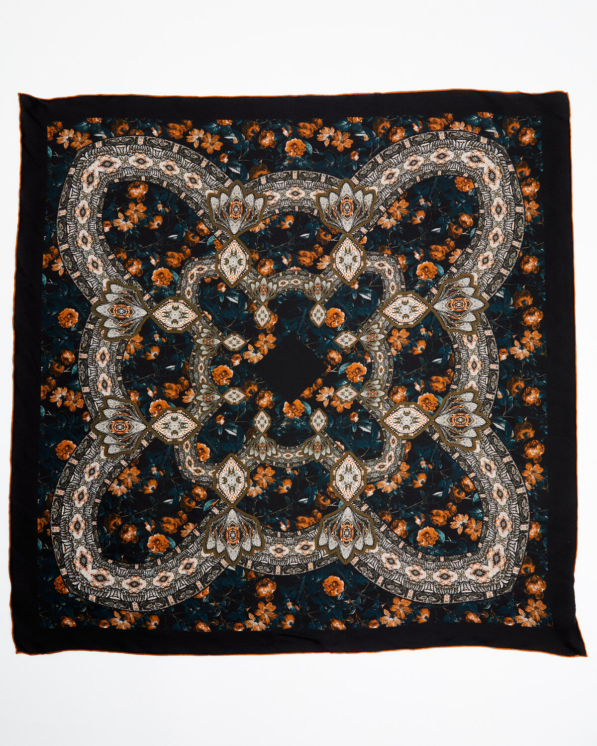 Image #3 - Shyanne Women's Black Enchanted Forest Floral Wild Rag Silk Scarf, Multi, hi-res