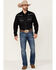 Image #2 - Rock 47 By Wrangler Men's Solid Embroidered Long Sleeve Snap Western Shirt, Black, hi-res