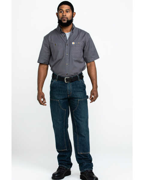 Image #6 - Carhartt Men's Rugged Flex Rigby Short Sleeve Work Shirt , Charcoal, hi-res