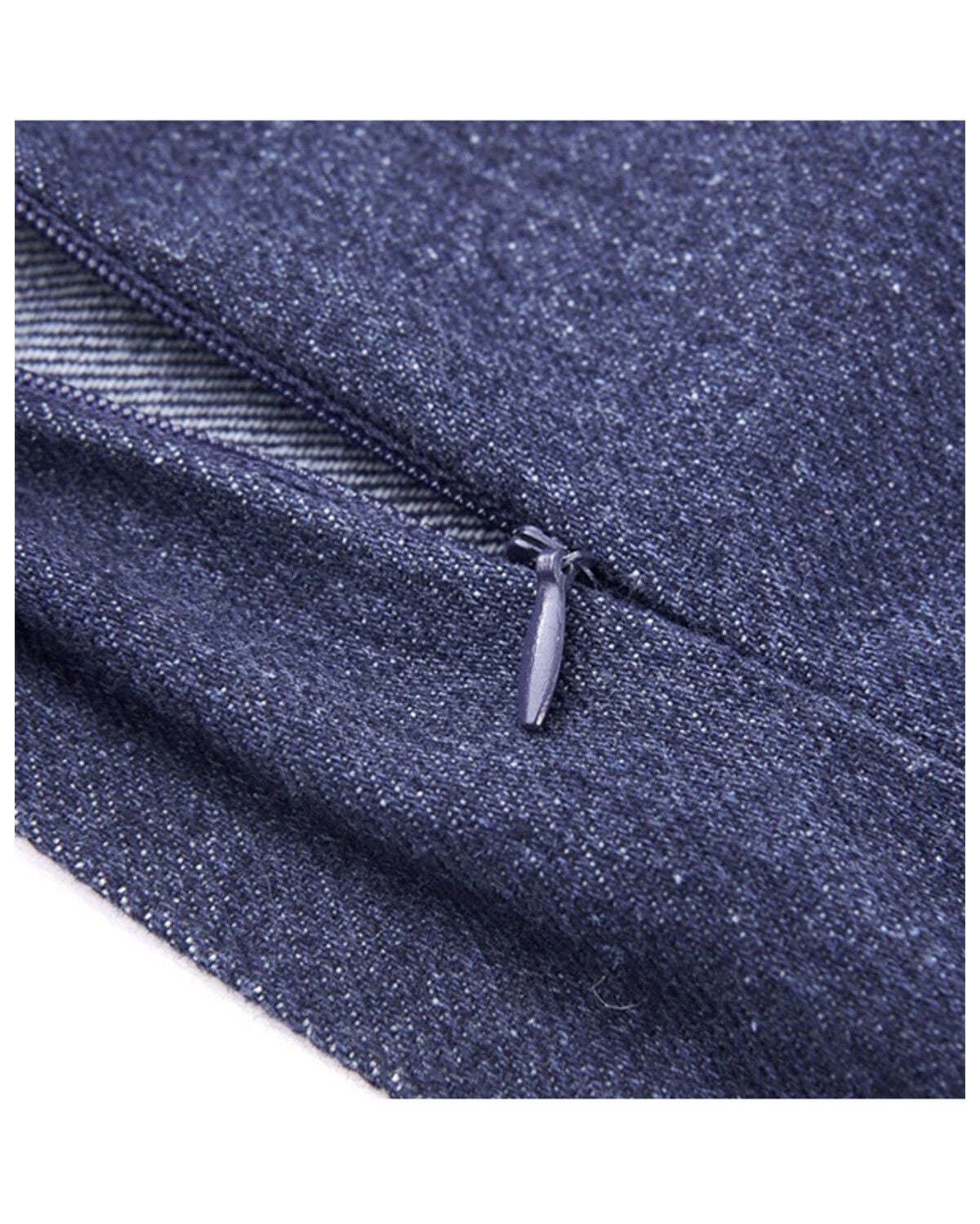Image #2 - HiEnd Accents Denim Cross Stitched Embroidered Longhorn Pillow, Blue, hi-res