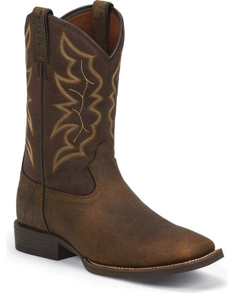 Image #1 - Justin Men's Stampede Square Toe Western Boots, , hi-res