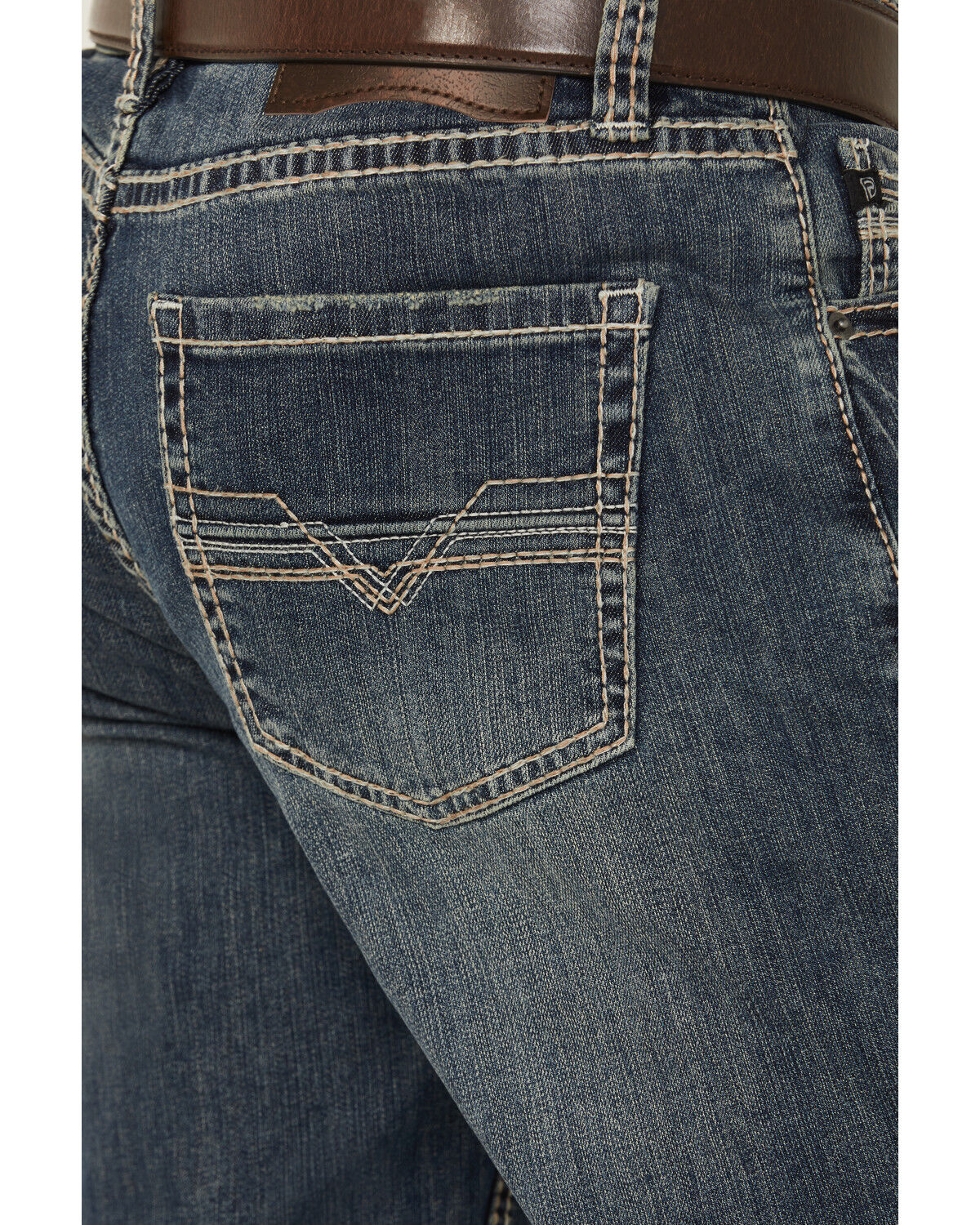 Image #4 - Rock & Roll Denim Men's Cannon Medium Wash Bootcut Stretch Denim Jeans, Medium Wash, hi-res