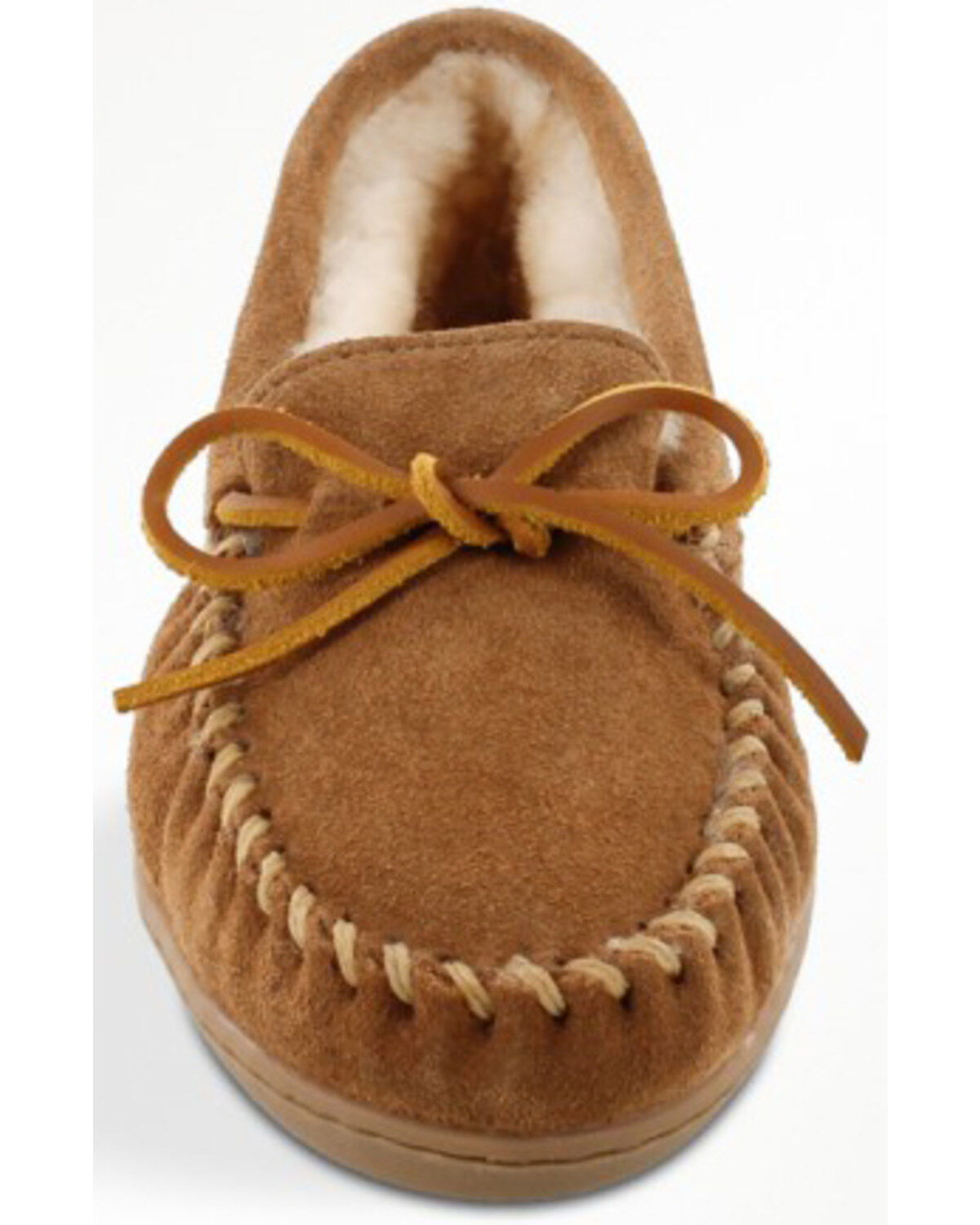 Image #3 - Minnetonka Women's Sheepskin Hardsole Moccasins, Tan, hi-res