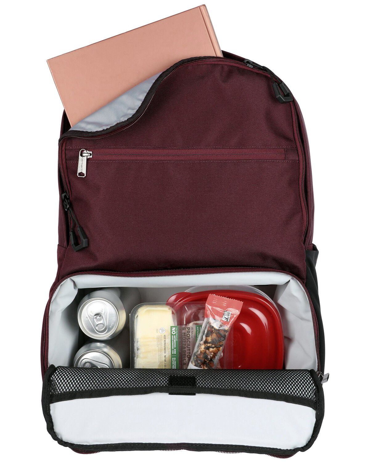 Image #2 - Carhartt Insulated Two Compartment Cooler Backpack, Wine, hi-res