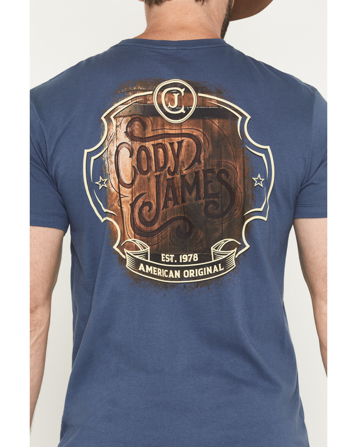 Image #4 - Cody James Men's Whiskey Barrel Logo Short Sleeve Graphic T-Shirt, Navy, hi-res